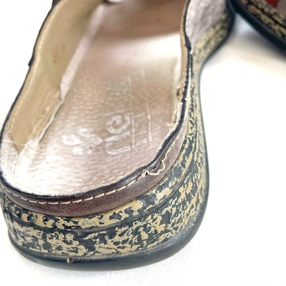 SOLD  Rieker 7 Antistress 38 Gray Leather Mary Jane Newspaper Slides Slip Ons - Picture 12 of 13